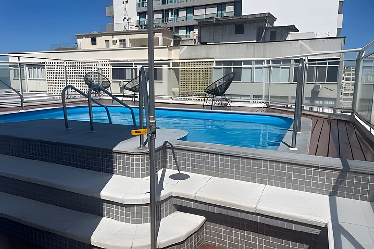 On Copacabana Beach with a pool and balcony!